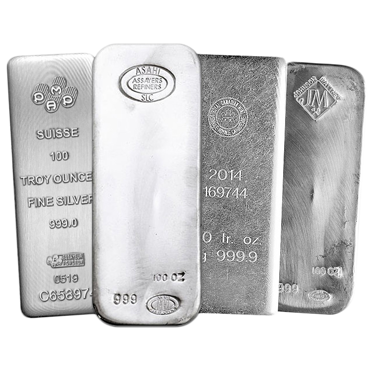 100 oz Silver Bar Our Choice Fronts 100 oz Silver Bar Our Choice Fronts