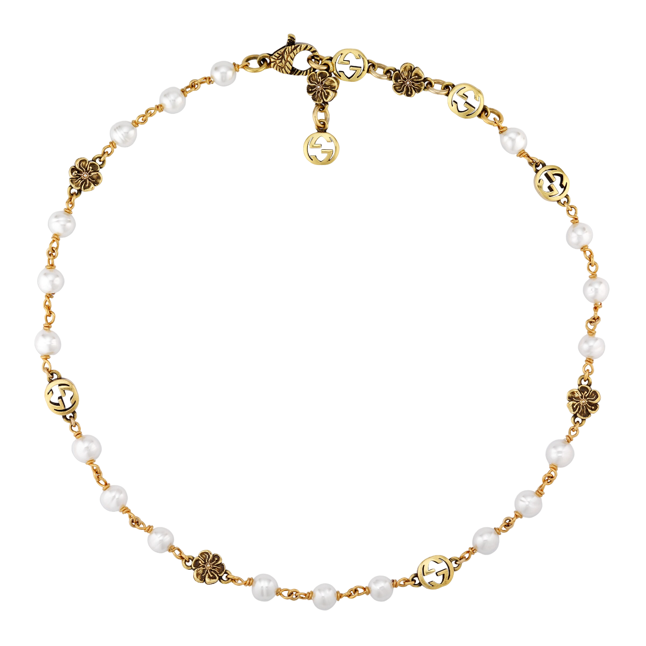 661125 I4620 8078 002 100 0000 Light Gucci Interlocking flower pearl necklace Photoroom Gucci Interlocking flower pearl necklace