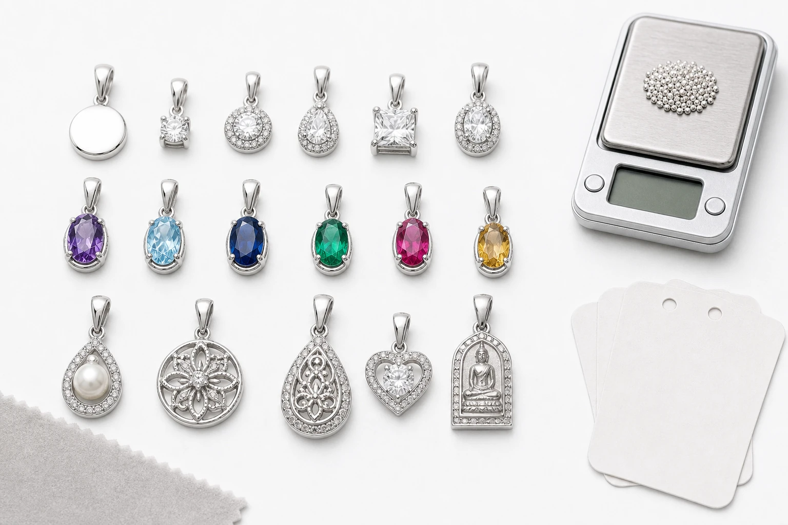 เทียบจี้เงินตามวัสดุและราคา